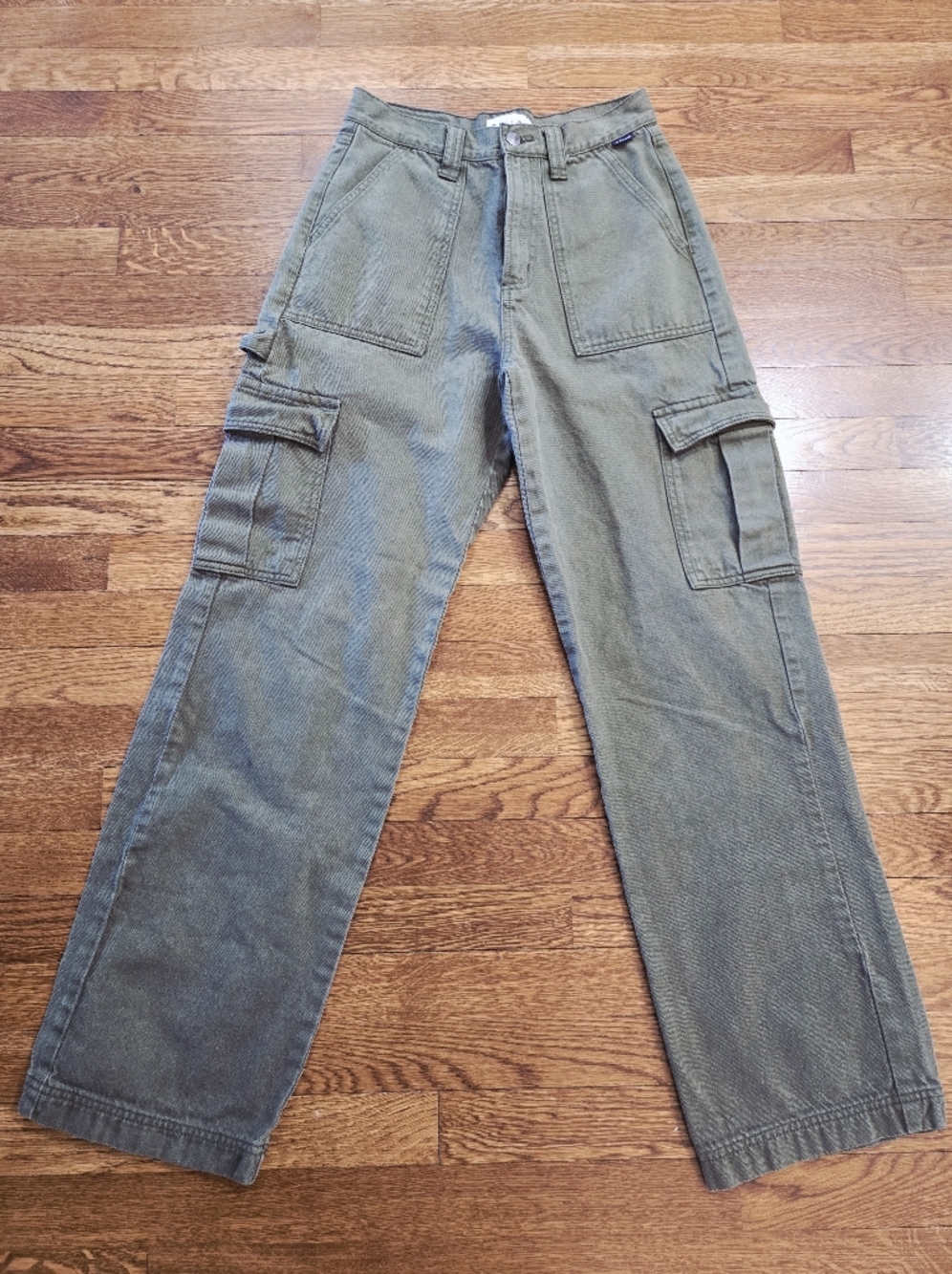 Cello Denim Wide-leg Cargo Pants High Rise Size 1 Olive - Picture 3 of 10